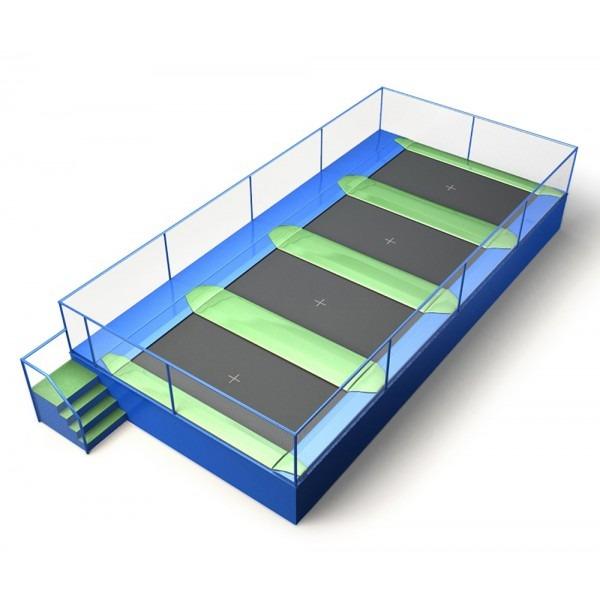 Configuration 7 • One row of four rectangular jump mats • (10.6m x 5.2m)