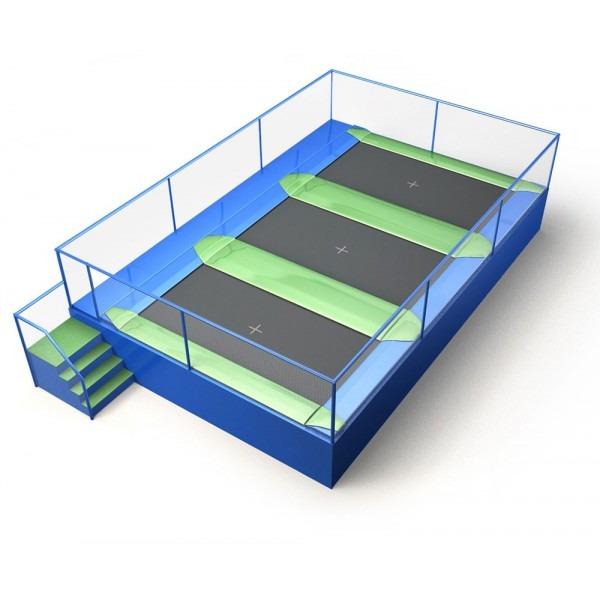 Configuration 6 • One row of three rectangular jump mats • (8.0m x 5.2m)