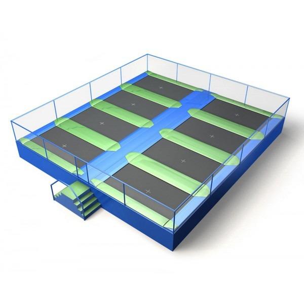 Configuration 10 • Two rows of four rectangular jump mats • (10.6 x 9.7m) 