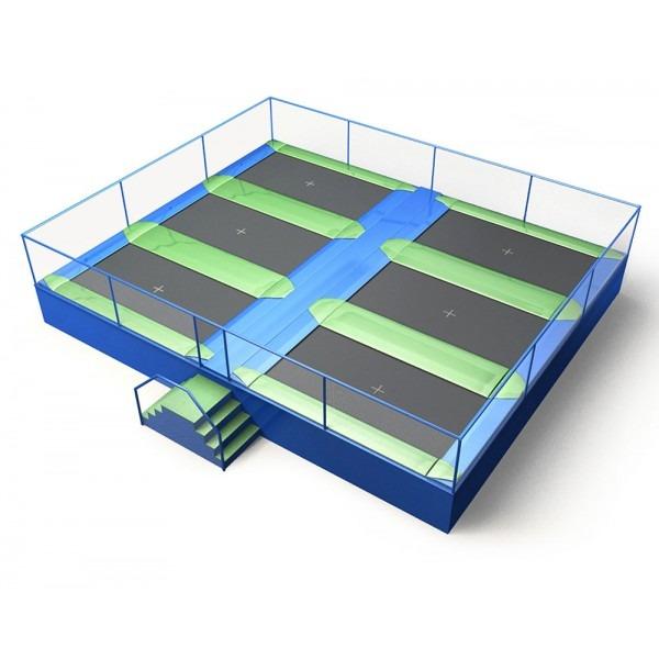 Configuration 9 • Two rows of three rectangular jump mats • (8.0m x 9.7m)
