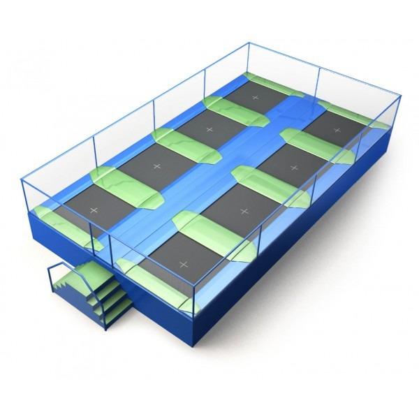 Configuration 5 • Two rows of four square jump mats • (10.6m x 5.9m)