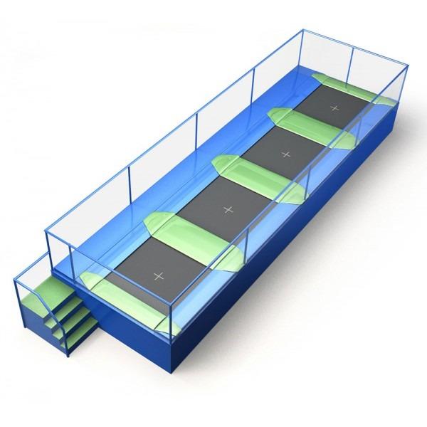 Configuration 2 • One row of four square jump mats • (10.6m x 3.3m)